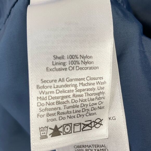 Eddie Bauer Navy Blue Trench Coat Size L EUC - Picture 9 of 9